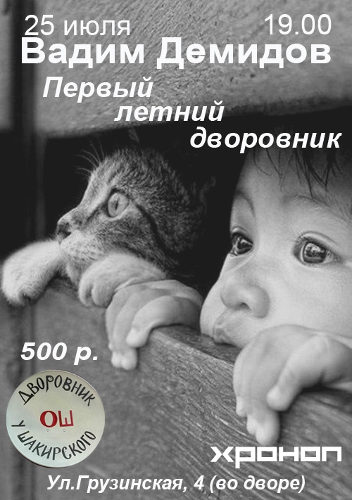 Афиша Нижний Новгород 25 июля Вадим Демидов Дворовник на Грузинке